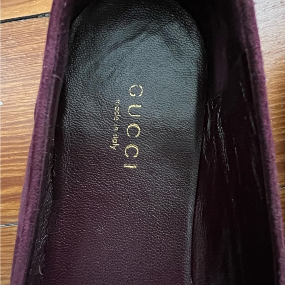 Authentic Gucci Viola Purple Suede Flats with Black Velvet Bow Size 38 - Picture 4 of 15